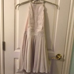 Backless Cream Dress with Bow Detailing